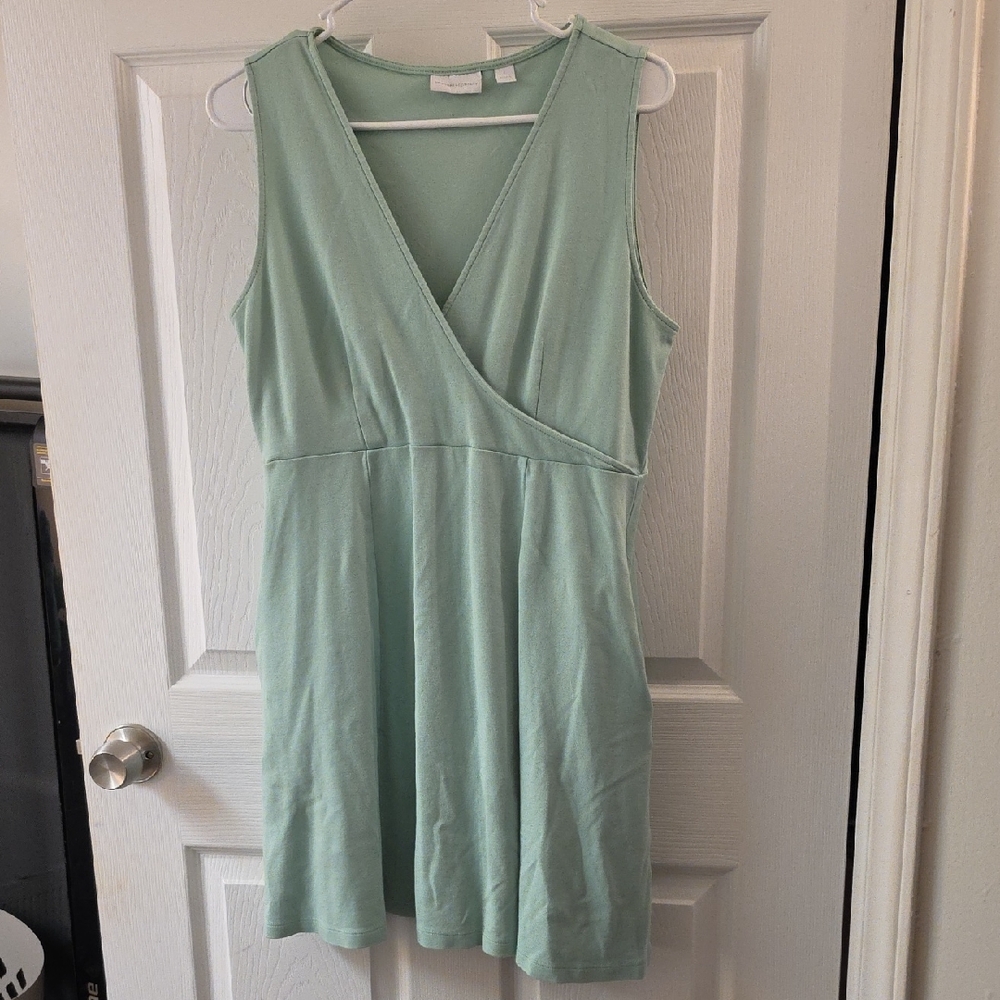 New York & Company Mint Green Sleeveless Wrap Dress